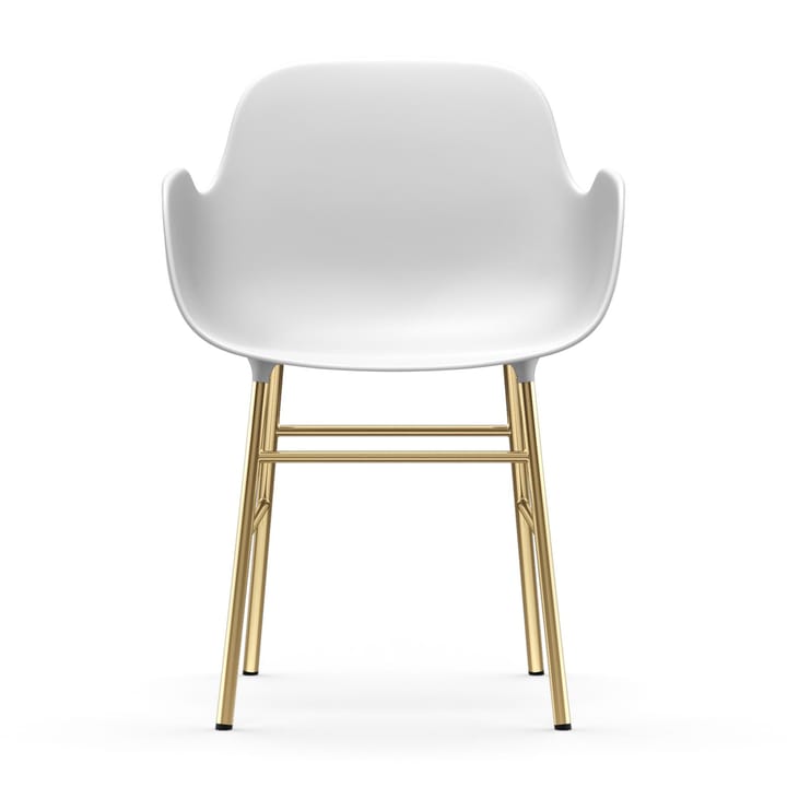 Form stoel met armleuningen messing poten, Wit Normann Copenhagen