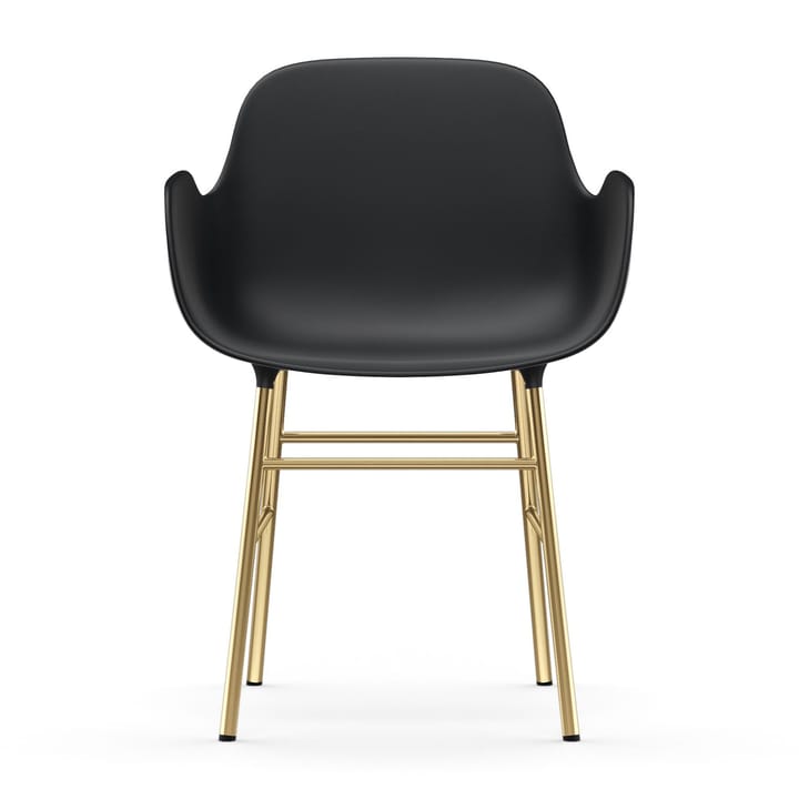 Form stoel met armleuningen messing poten, Zwart Normann Copenhagen