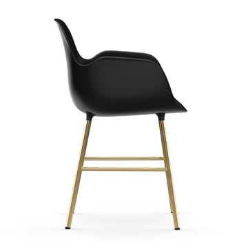 Form stoel met armleuningen messing poten - Zwart - Normann Copenhagen