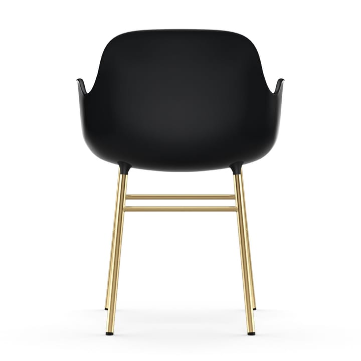 Form stoel met armleuningen messing poten, Zwart Normann Copenhagen