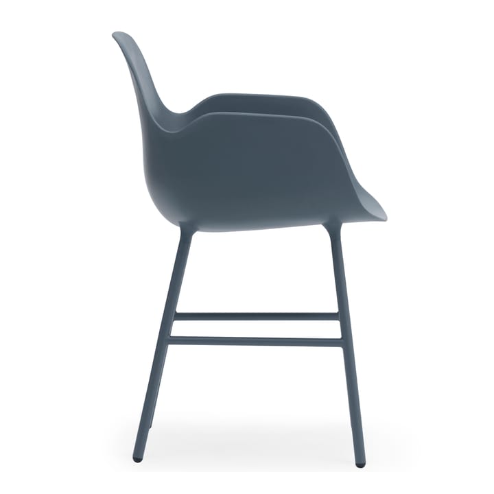 Form stoel met armleuningen metalen poten, Blauw Normann Copenhagen
