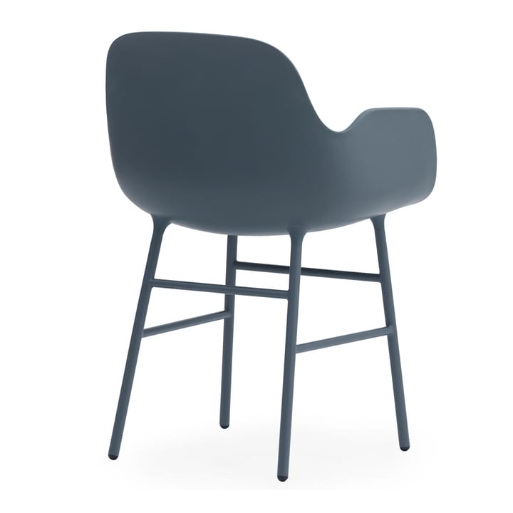 Form stoel met armleuningen metalen poten, Blauw Normann Copenhagen