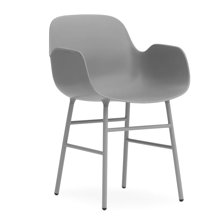 Form stoel met armleuningen metalen poten - Grijs - Normann Copenhagen