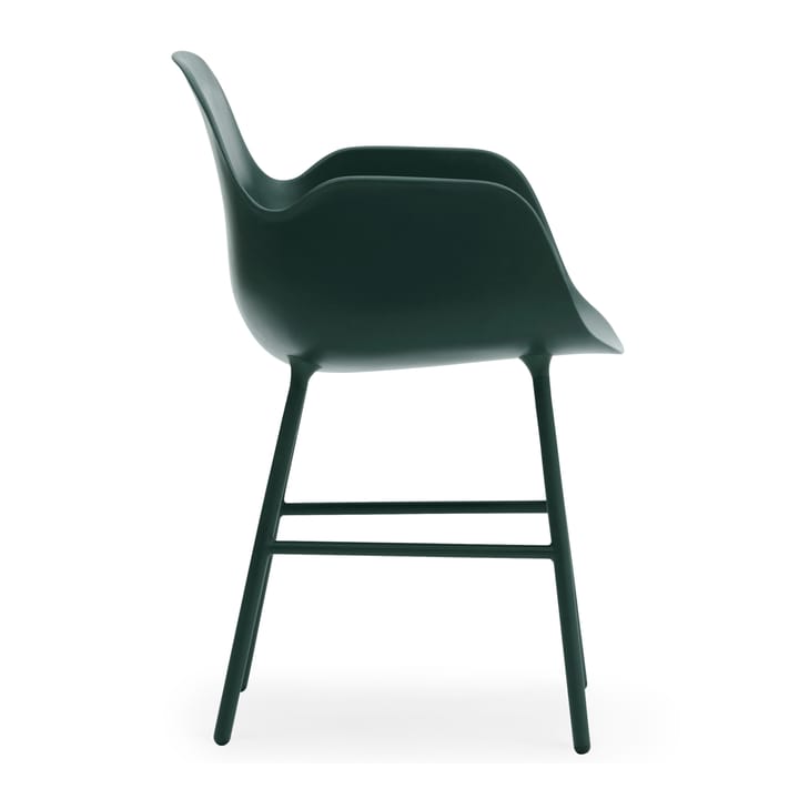 Form stoel met armleuningen metalen poten, Groen Normann Copenhagen