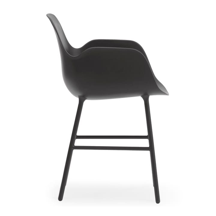 Form stoel met armleuningen metalen poten, Zwart Normann Copenhagen