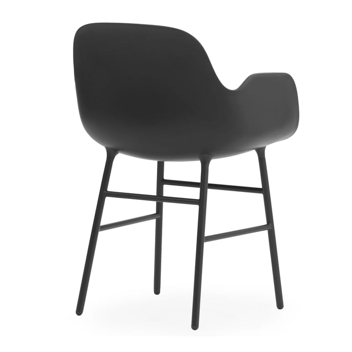Form stoel met armleuningen metalen poten, Zwart Normann Copenhagen