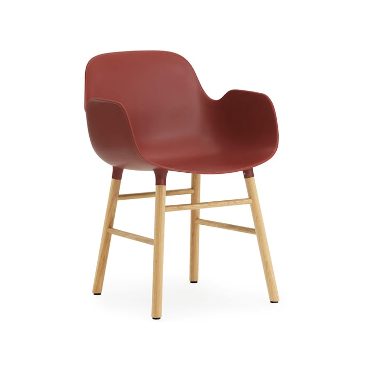 Form stoel met armleuningen - red, eikenhouten poten - Normann Copenhagen