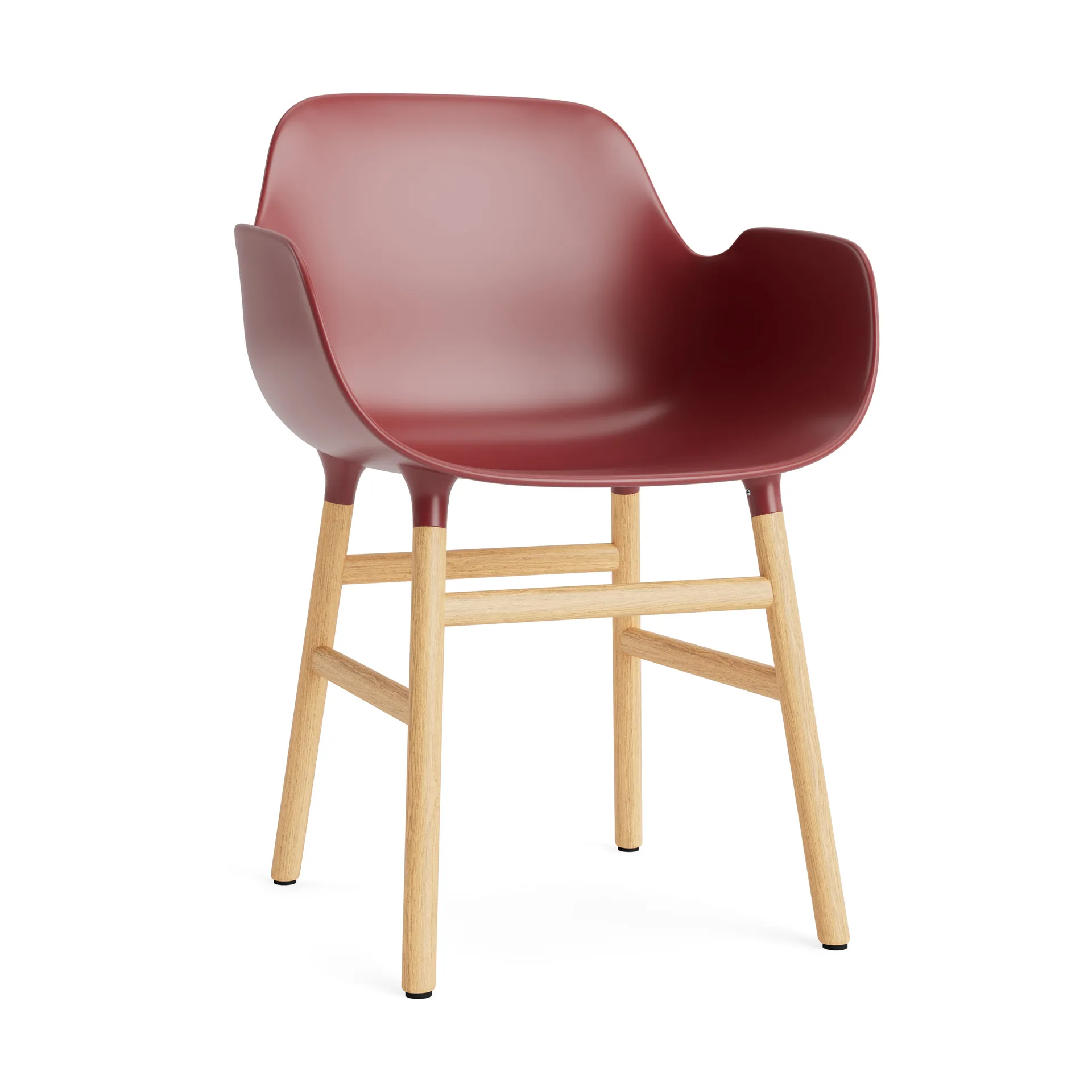 Form stoel met armleuningen, red, eikenhouten poten Normann Copenhagen