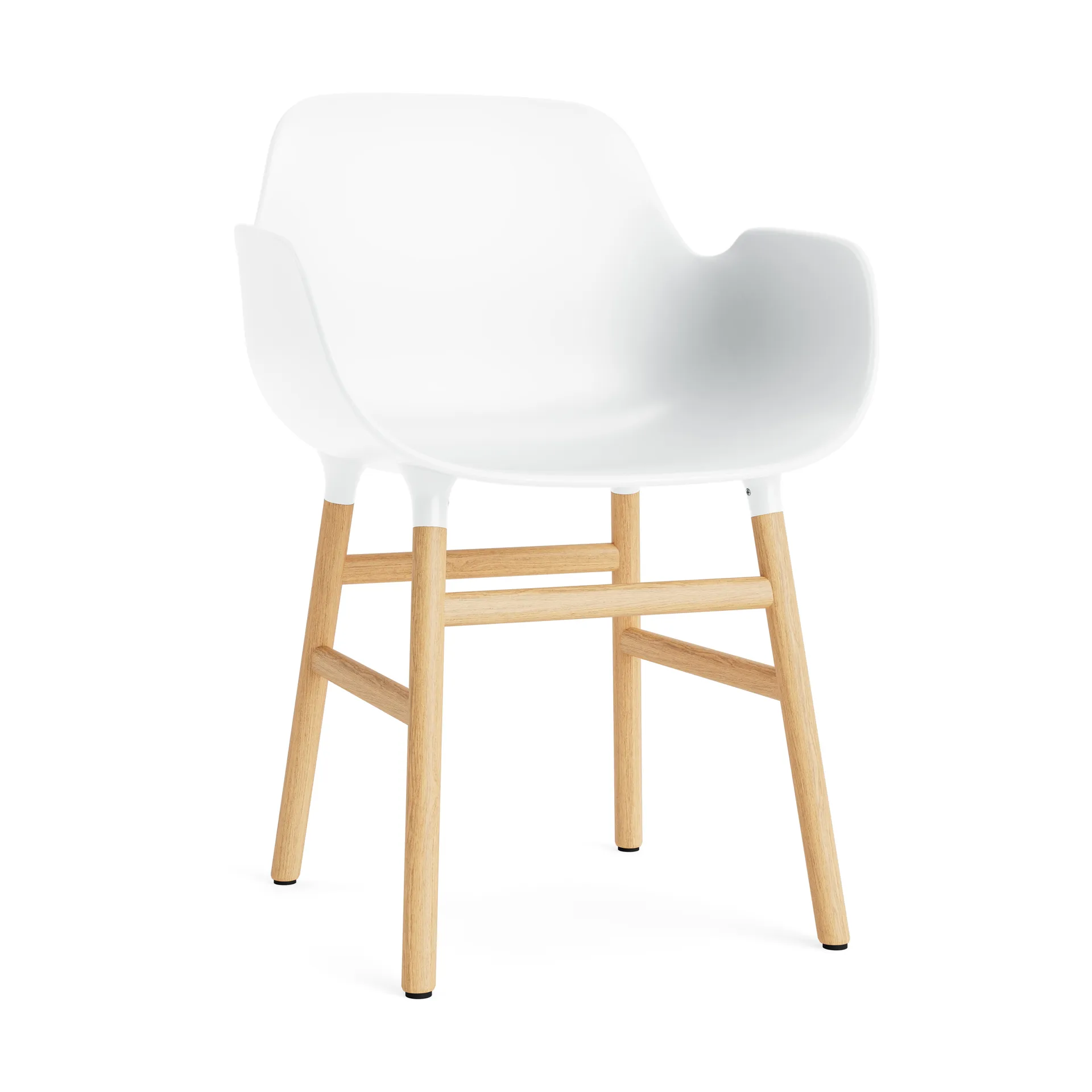Form stoel met armleuningen, white, eikenhouten poten Normann Copenhagen