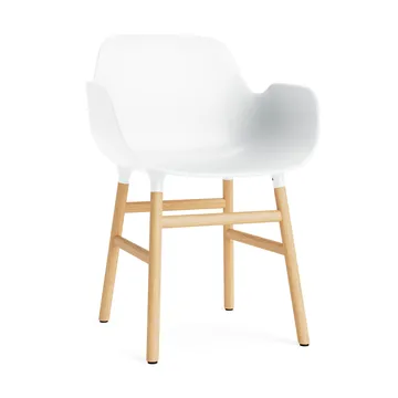 Form stoel met armleuningen - white, eikenhouten poten - Normann Copenhagen