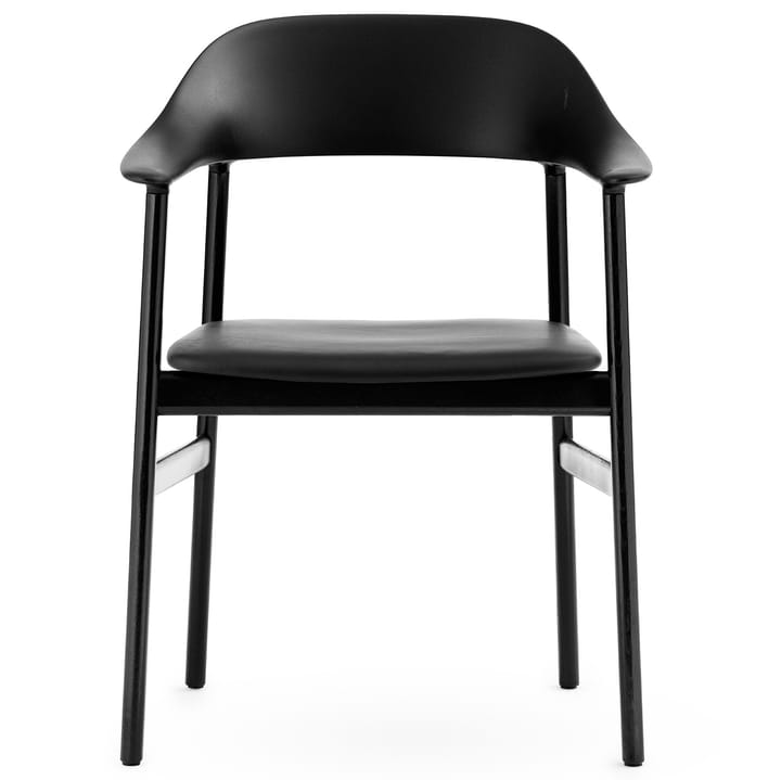 Herit stoel armsteunen & leren bekleding zwart eikenhout, Zwart Normann Copenhagen
