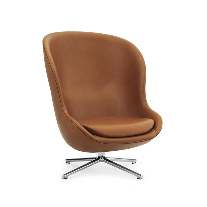 Hyg fauteuil - leer ultra 41574 brandy, draaivoet van aluminium - Normann Copenhagen