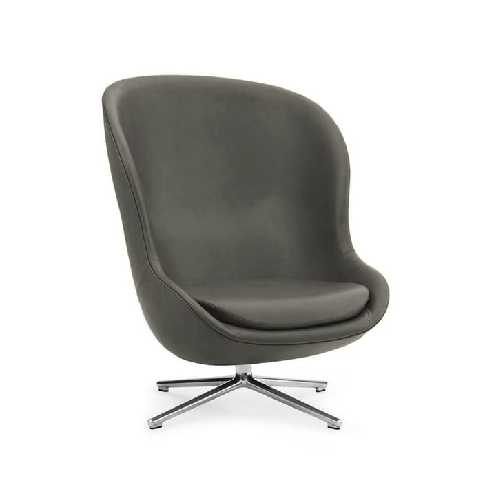 Hyg fauteuil - leer ultra 41575 groen, draaivoet van aluminium - Normann Copenhagen
