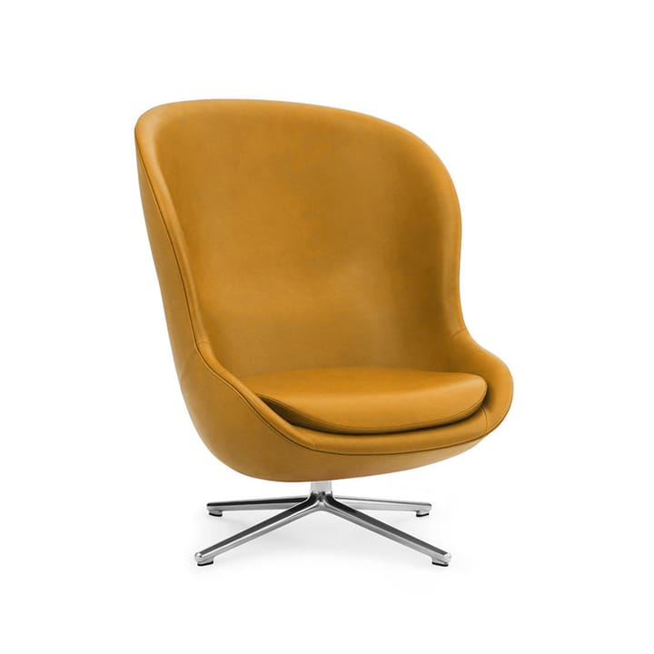 Hyg fauteuil - leer ultra 41577 sun, draaivoet van aluminium - Normann Copenhagen