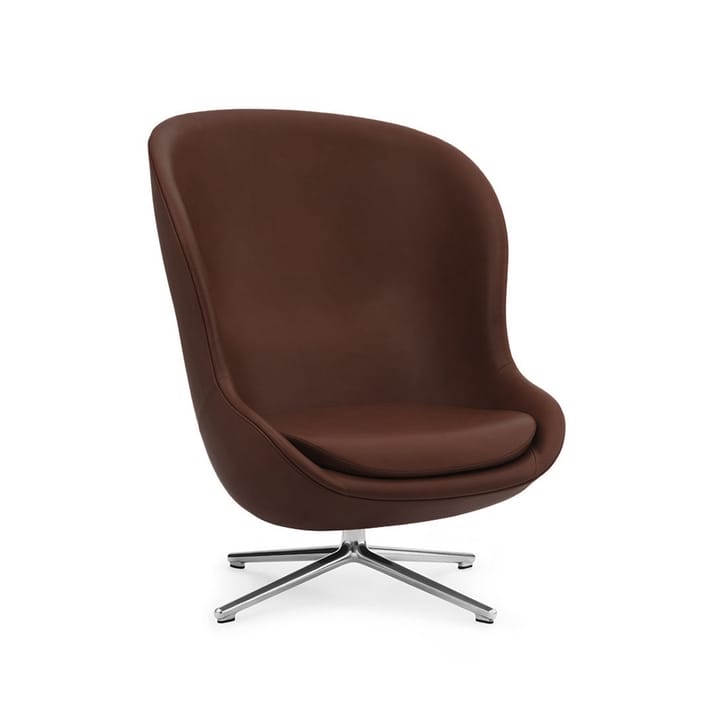 Hyg fauteuil - leer ultra 41598 cognac, draaivoet van aluminium - Normann Copenhagen