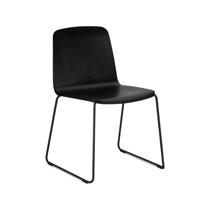 Just stoel - zwart, zwarte rand, zwart metalen onderstel - Normann Copenhagen
