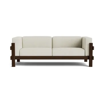 Kube bank - Bruingelakt grenen – stof Remix 223 beige, 220 cm - Normann Copenhagen