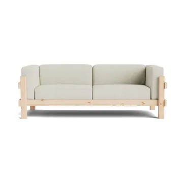 Kube bank - Gelakt grenen – stof Remix 223 beige, 220 cm - Normann Copenhagen