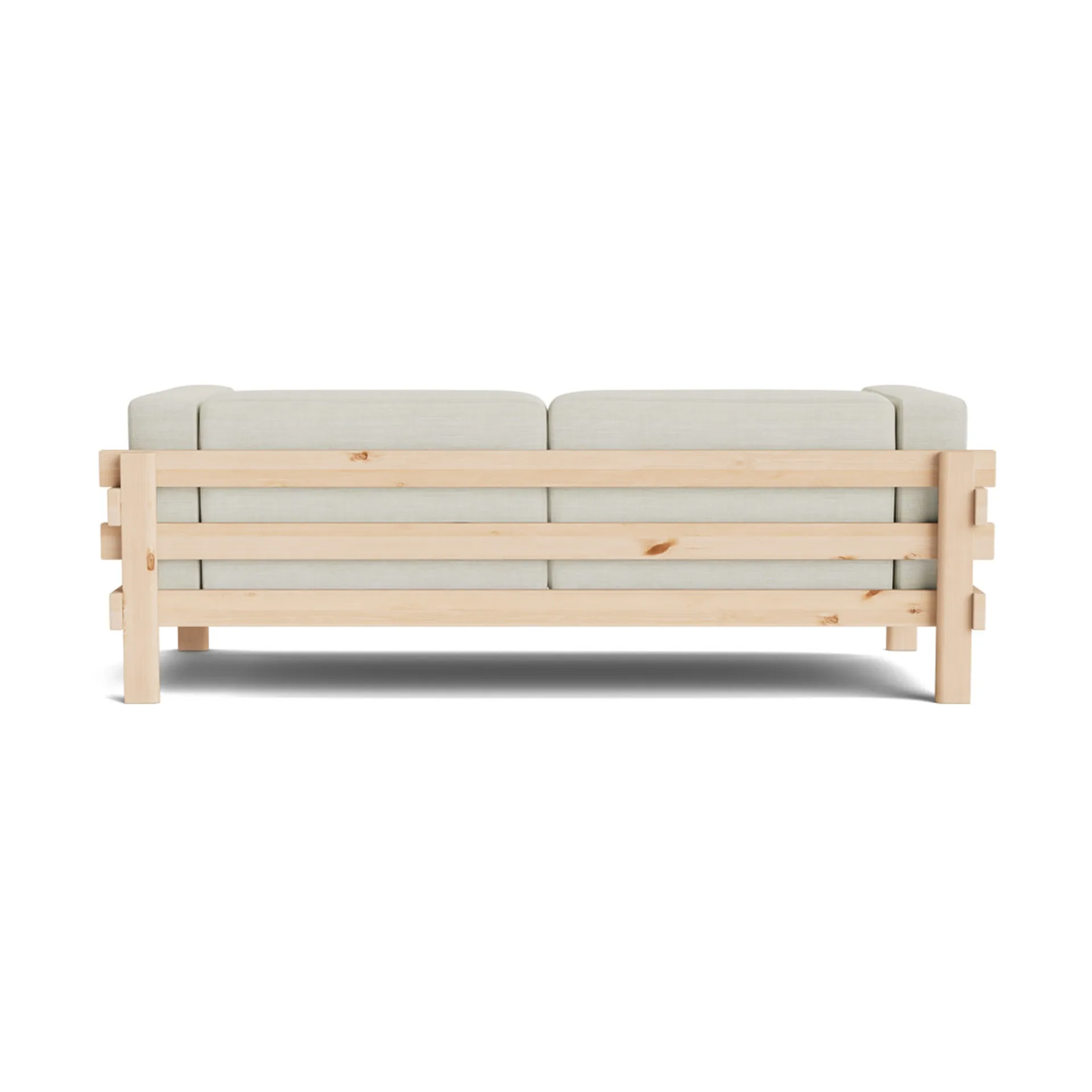 Kube bank, Gelakt grenen – stof Remix 223 beige, 220 cm Normann Copenhagen