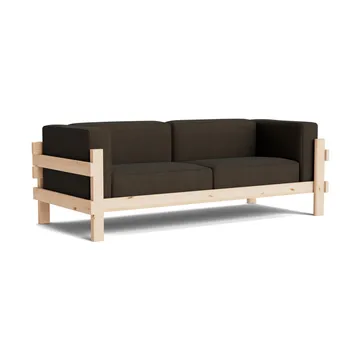 Kube bank - Gelakt grenen – stof Remix 356 bruin, 220 cm - Normann Copenhagen