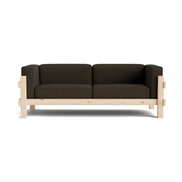 Kube bank - Gelakt grenen – stof Remix 356 bruin, 220 cm - Normann Copenhagen