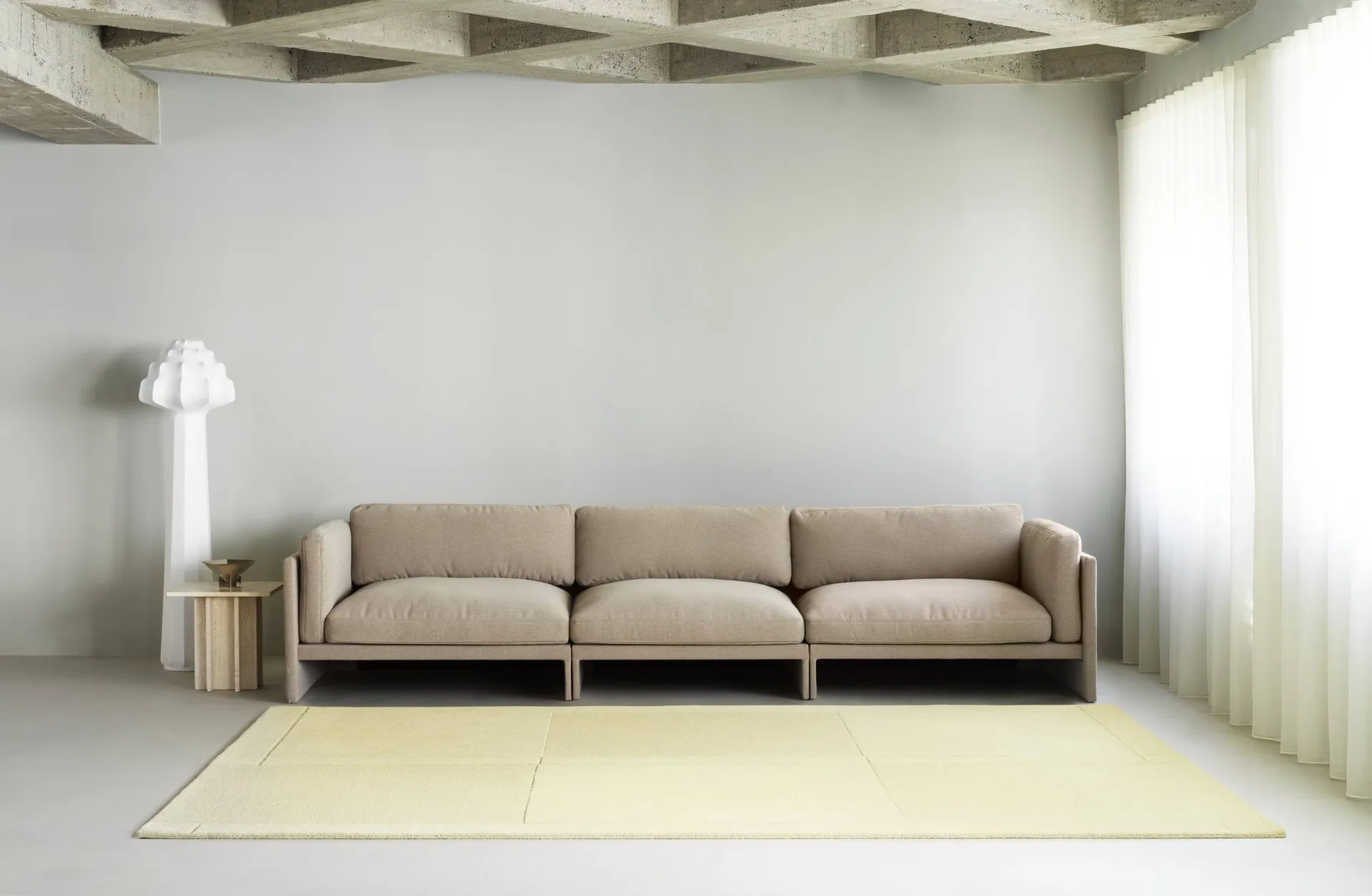 Level wollen vloerkleed, Light yellow, 170x240 cm Normann Copenhagen