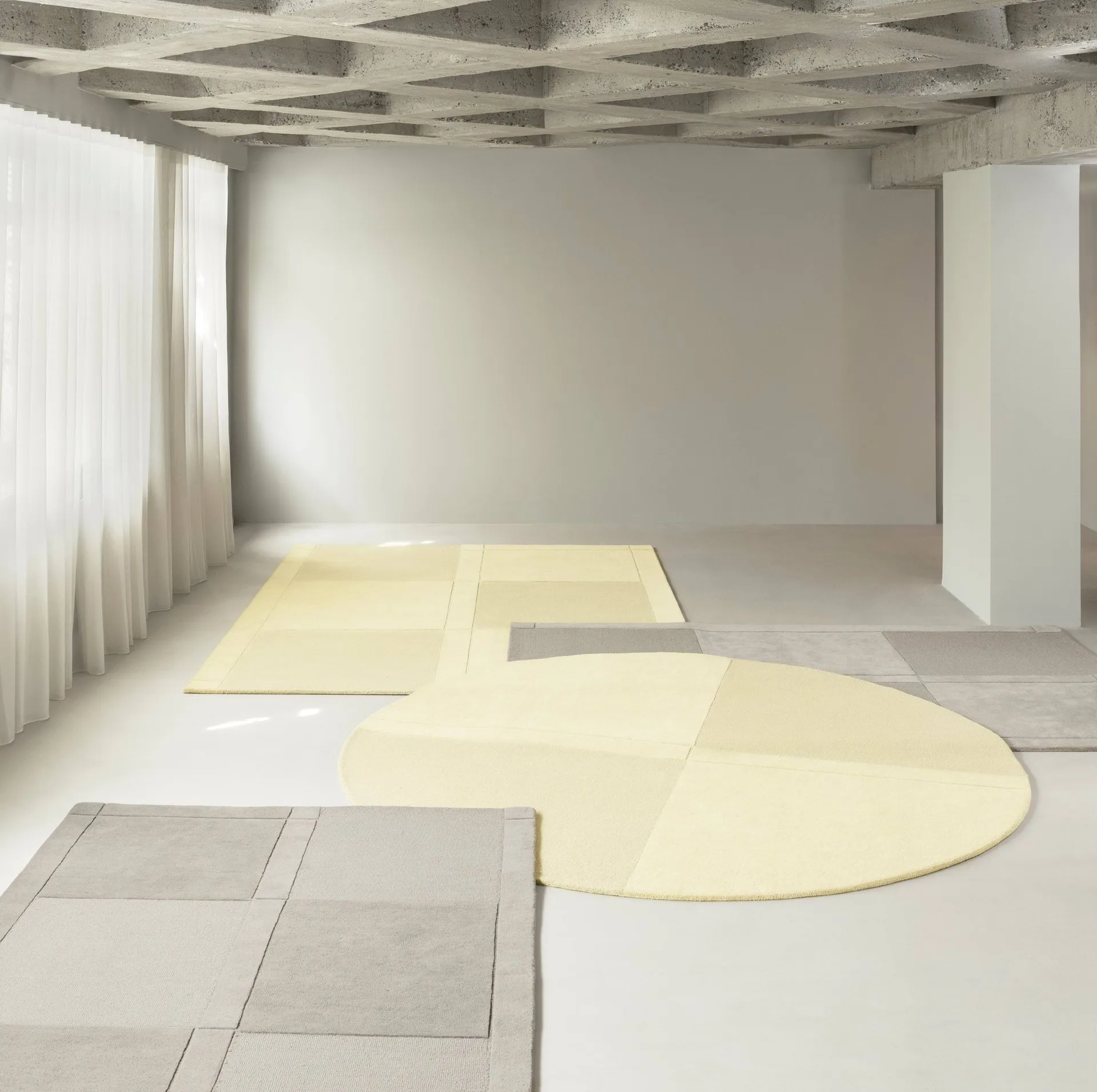 Level wollen vloerkleed, Light yellow, 170x240 cm Normann Copenhagen
