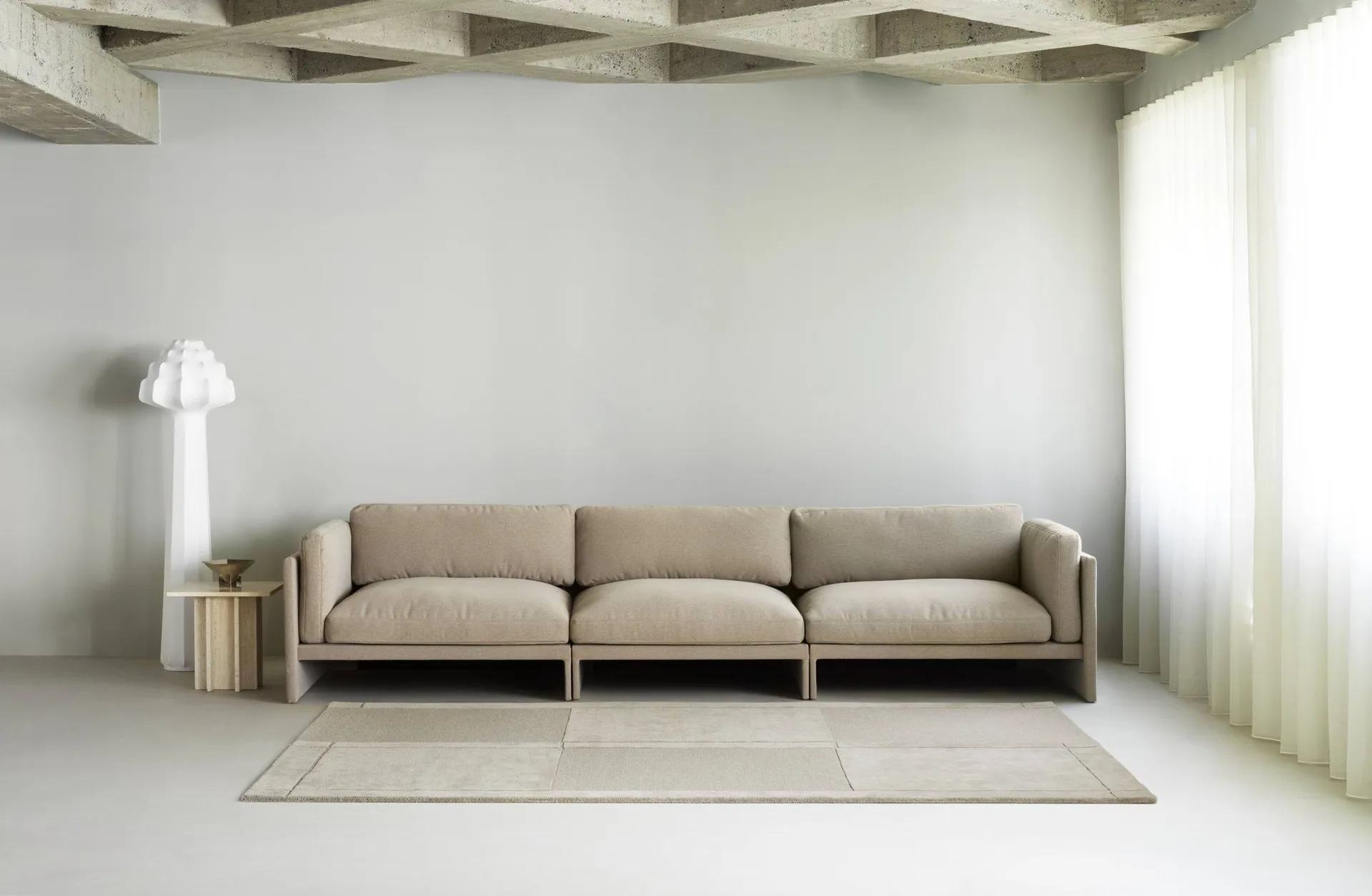 Level wollen vloerkleed, Warm grey, 200x300 cm Normann Copenhagen