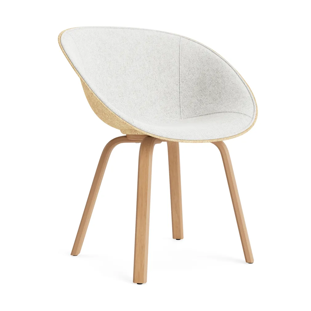 Mat Armchair armstoel voorkant gestoffeerd, Hallingdal 110-hemp-beech Normann Copenhagen
