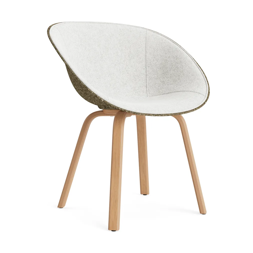 Mat Armchair armstoel voorkant gestoffeerd, Hallingdal 110-seaweed-beech Normann Copenhagen