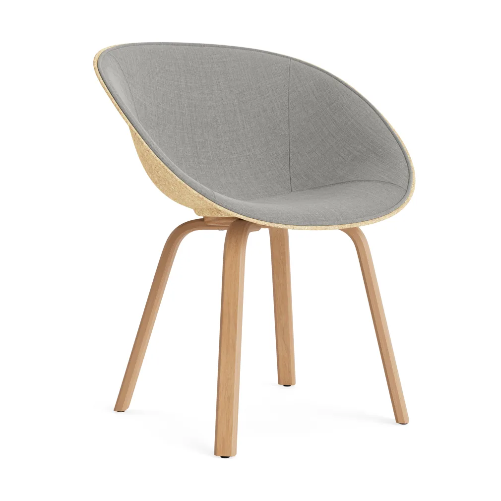 Mat Armchair armstoel voorkant gestoffeerd, Remix 133-hemp-beech Normann Copenhagen