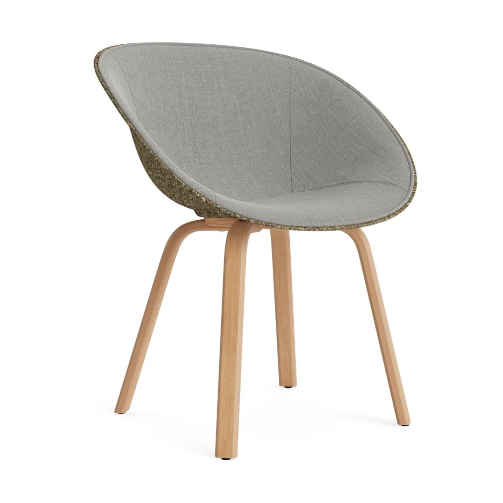 Mat Armchair armstoel voorkant gestoffeerd, Remix 133-seaweed-beech Normann Copenhagen
