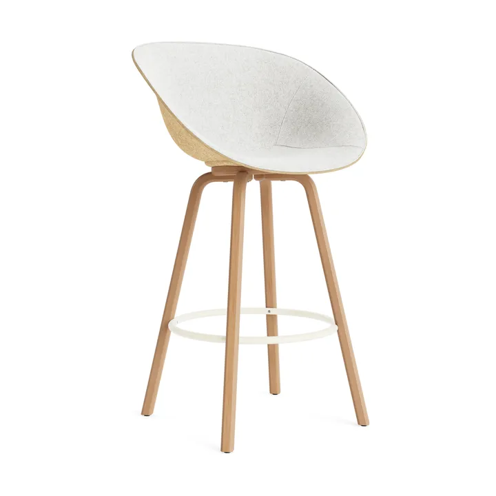 Mat armstoel voorkant gestoffeerd 75 cm - Hallingdal 110-hemp-beech-cream steel - Normann Copenhagen