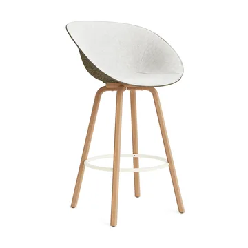 Mat armstoel voorkant gestoffeerd 75 cm - Hallingdal 110-seaweed-beech-cream steel - Normann Copenhagen