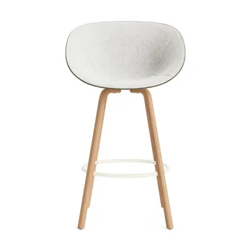 Mat armstoel voorkant gestoffeerd 75 cm - Hallingdal 110-seaweed-beech-cream steel - Normann Copenhagen
