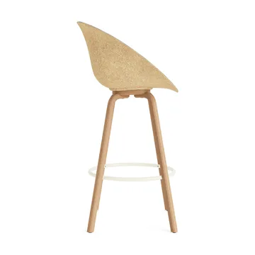 Mat armstoel voorkant gestoffeerd 75 cm - Remix 133-hemp-beech-cream steel - Normann Copenhagen