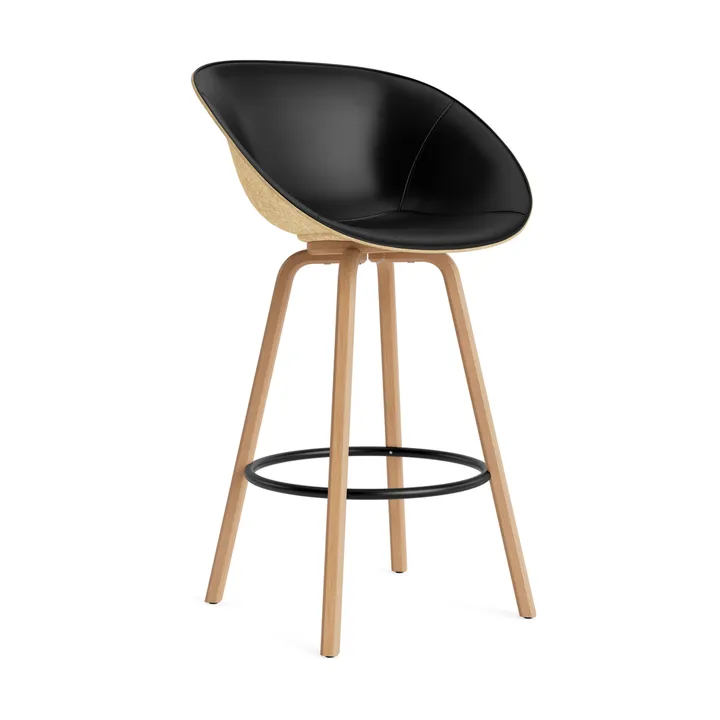 Mat armstoel voorkant gestoffeerd 75 cm - Ultra 41599-hemp-beech-black steel - Normann Copenhagen