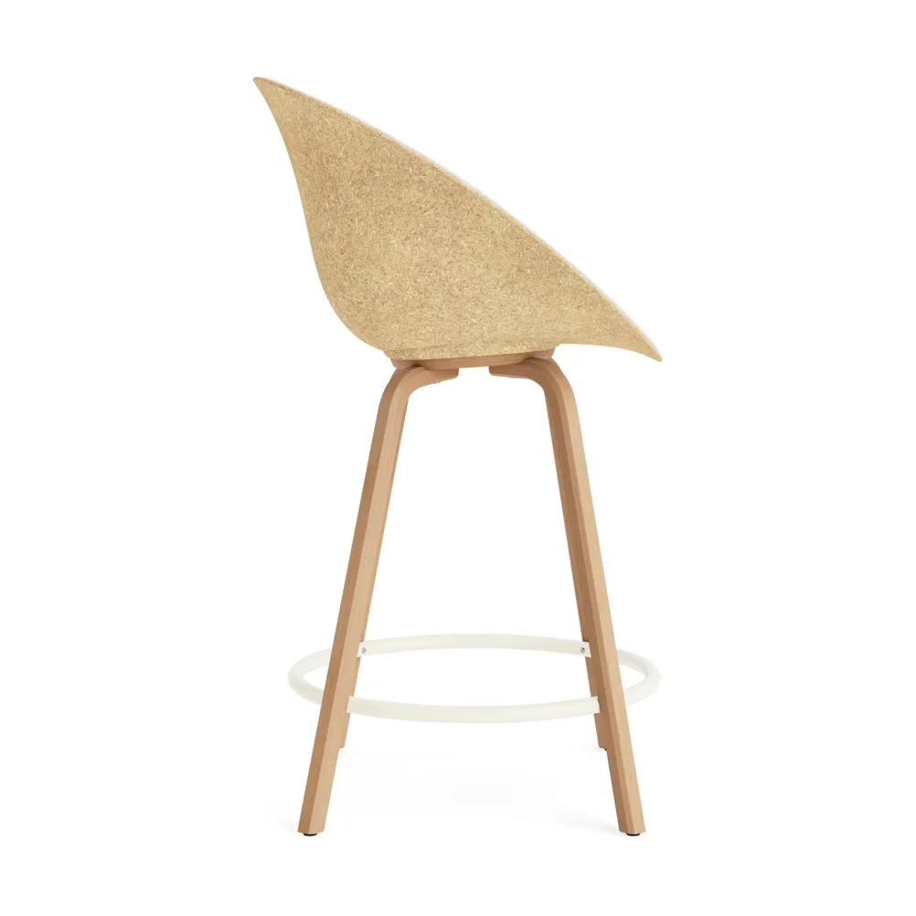 Mat Bar Armchair armstoel voorkant gestoffeerd 65 cm, Hallingdal 110-hemp-beech-cream steel Normann Copenhagen