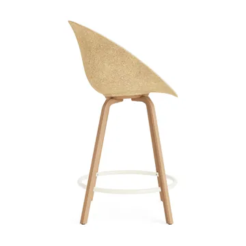 Mat Bar Armchair armstoel voorkant gestoffeerd 65 cm - Hallingdal 110-hemp-beech-cream steel - Normann Copenhagen