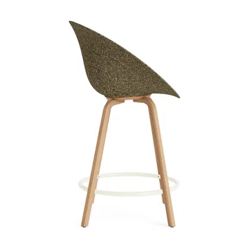 Mat Bar Armchair armstoel voorkant gestoffeerd 65 cm - Hallingdal 110-seaweed-beech-cream steel - Normann Copenhagen