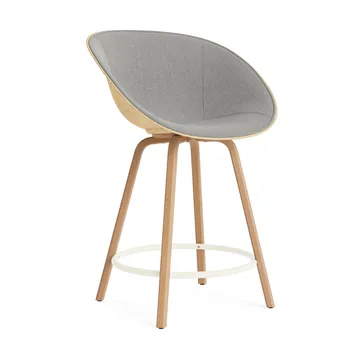 Mat Bar Armchair armstoel voorkant gestoffeerd 65 cm - Remix 133-hemp-beech-cream steel - Normann Copenhagen