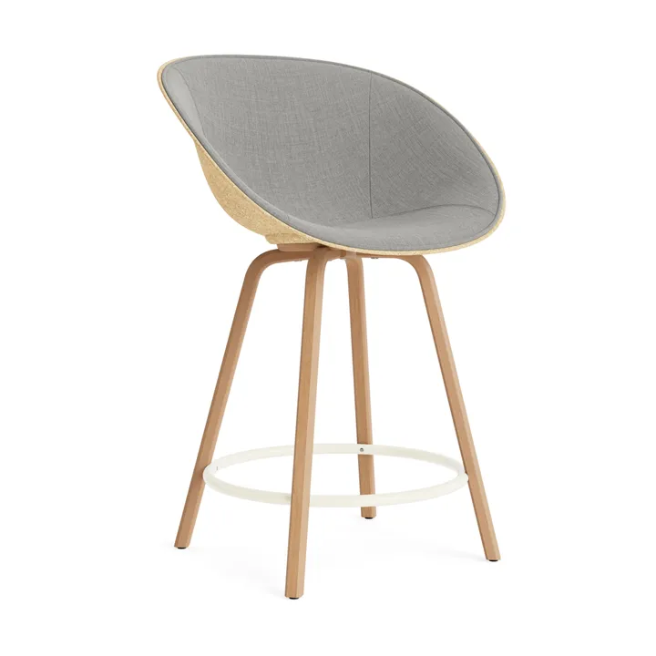 Mat Bar Armchair armstoel voorkant gestoffeerd 65 cm - Remix 133-hemp-beech-cream steel - Normann Copenhagen