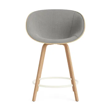 Mat Bar Armchair armstoel voorkant gestoffeerd 65 cm - Remix 133-hemp-beech-cream steel - Normann Copenhagen