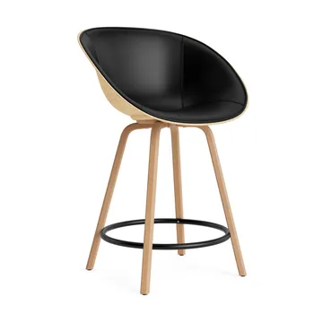 Mat Bar Armchair armstoel voorkant gestoffeerd 65 cm - Ultra 41599-hemp-beech-black steel - Normann Copenhagen