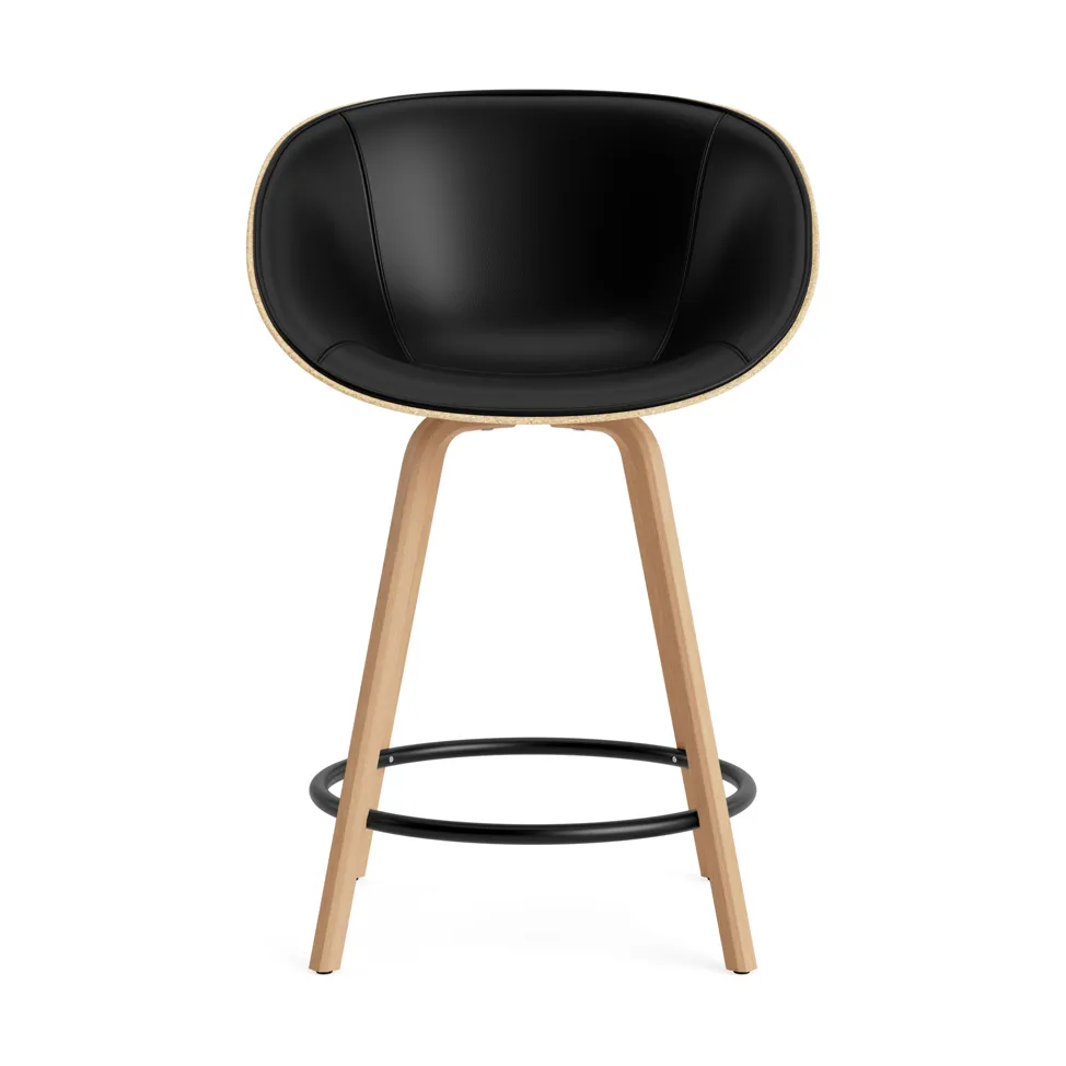 Mat Bar Armchair armstoel voorkant gestoffeerd 65 cm, Ultra 41599-hemp-beech-black steel Normann Copenhagen
