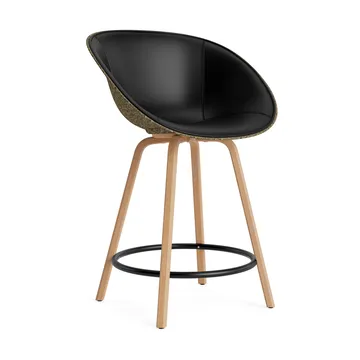 Mat Bar Armchair armstoel voorkant gestoffeerd 65 cm - Ultra 41599-seaweed-beech-black steel - Normann Copenhagen