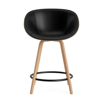 Mat Bar Armchair armstoel voorkant gestoffeerd 65 cm - Ultra 41599-seaweed-beech-black steel - Normann Copenhagen
