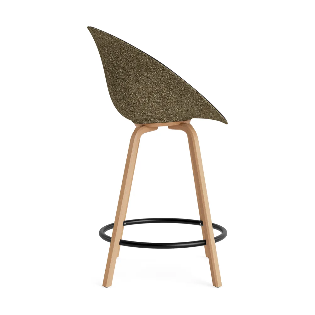 Mat Bar Armchair armstoel voorkant gestoffeerd 65 cm, Ultra 41599-seaweed-beech-black steel Normann Copenhagen
