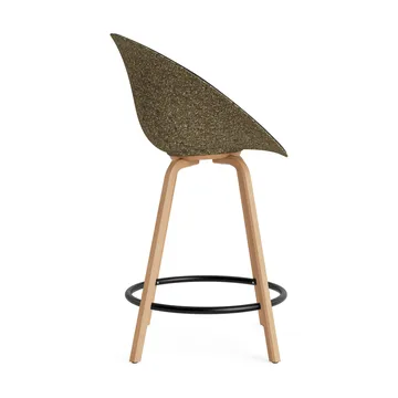 Mat Bar Armchair armstoel voorkant gestoffeerd 65 cm - Ultra 41599-seaweed-beech-black steel - Normann Copenhagen