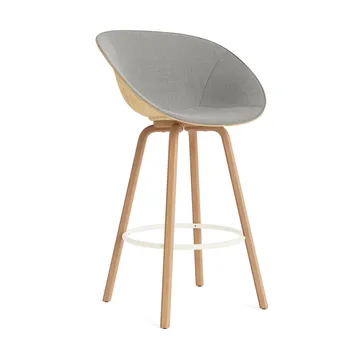 Mat Bar Armchair armstoel voorkant gestoffeerd 75 cm - Remix 133-hemp-beech-cream steel - Normann Copenhagen